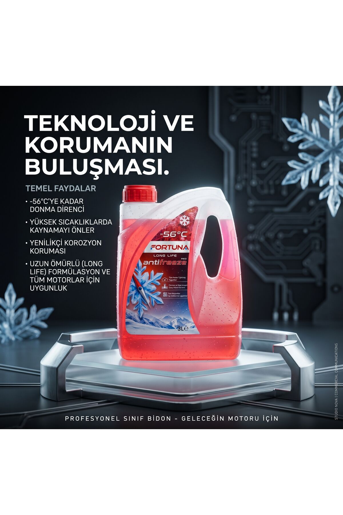 Kırmızı Antifriz 3 Litre -56°C - Yeni Nesil Organik Fabrika Satış Mağazasından (OAT) Uzun Ömürlü Radyatör Sıvısı