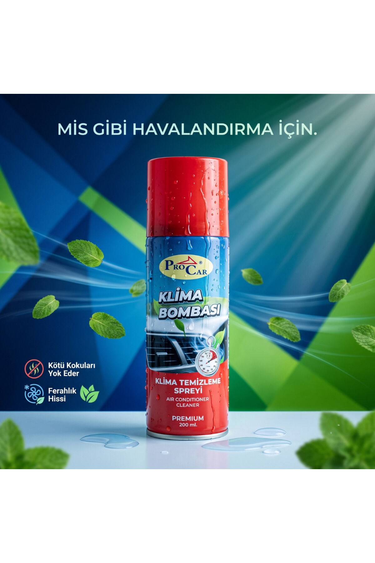 Klima Bombası - Oto Klima Temizleyici, Koku Giderici ve Bakteri Önleyici Araç Dezenfektan Sprey