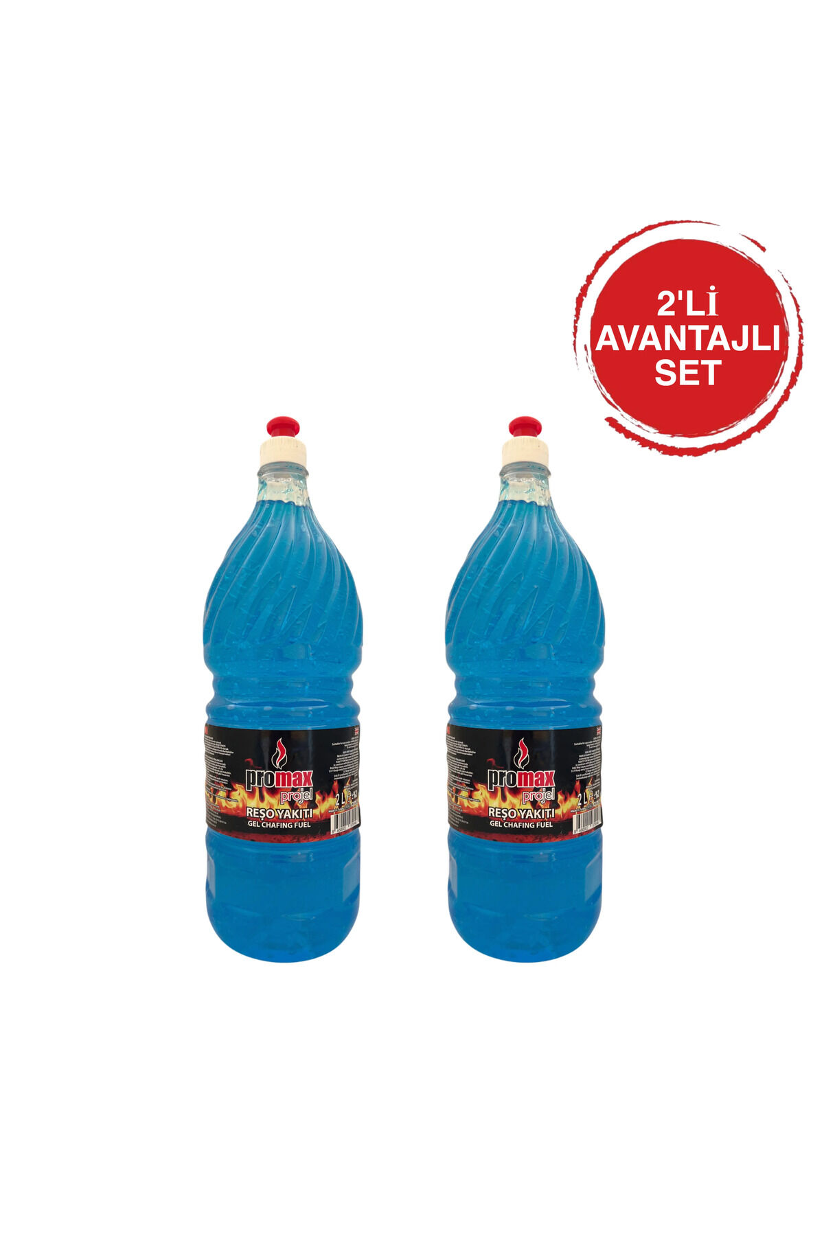 Promax Avantajlı 2'li Set (Toplam 4Lt) Jel Reşo Yakıtı - Catering, Kamp ve Kokusuz Isıtıcı Jel