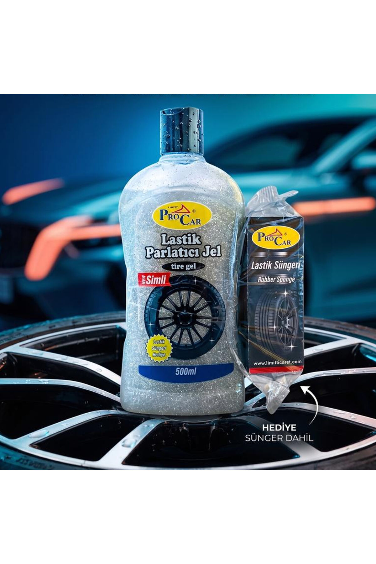 Simli Lastik Parlatıcı Jel Seti 500 ml - Ekstra Parlak, Su İtici ve Uzun Ömürlü Siyahlatıcı