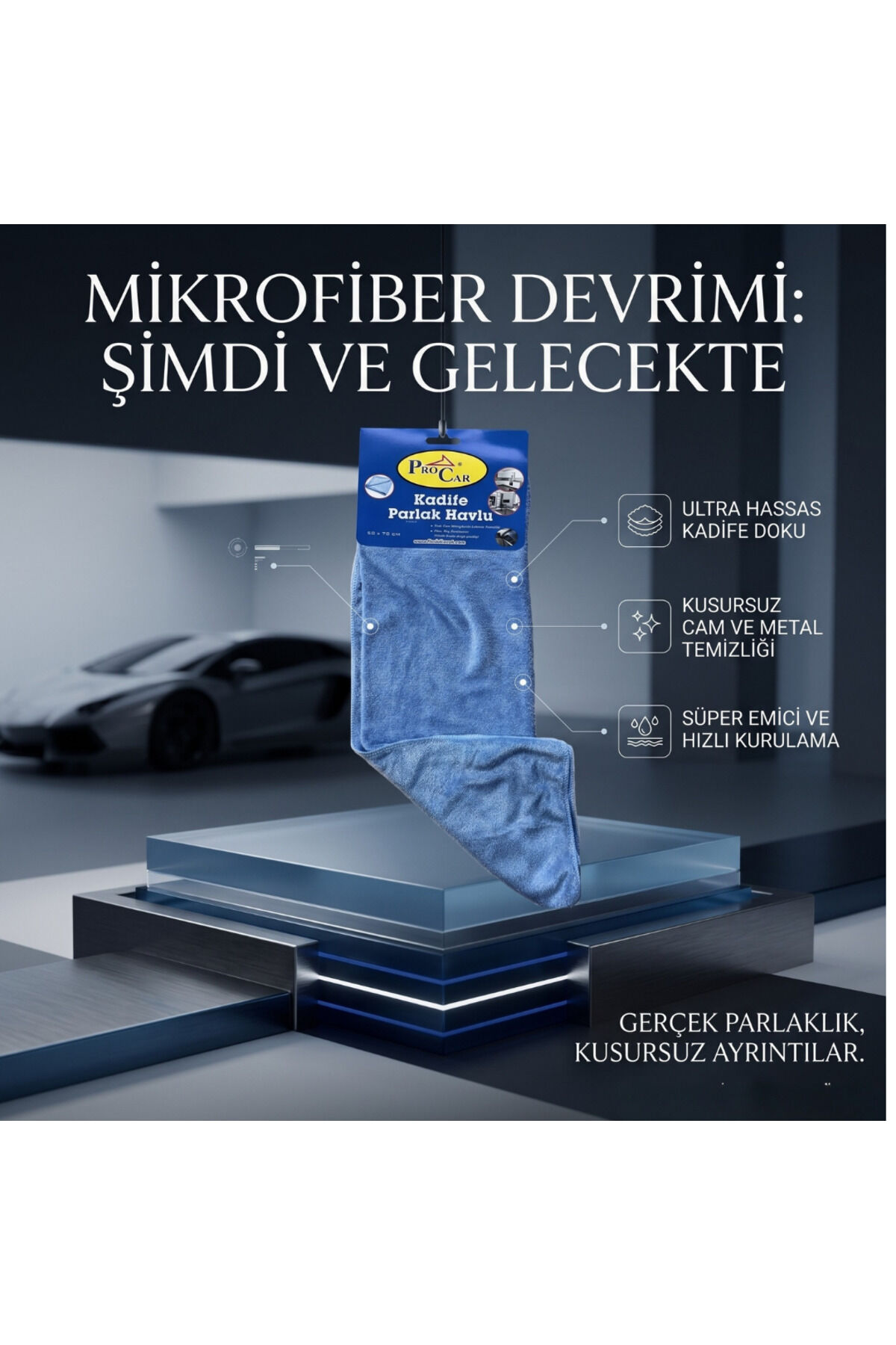 Kadife Parlak Havlu %100 Mikrofiber Bez 50x70 Cm
